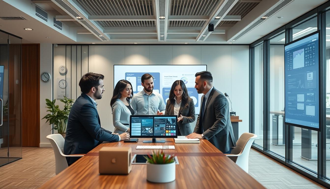 AI software company team and business technology strategy